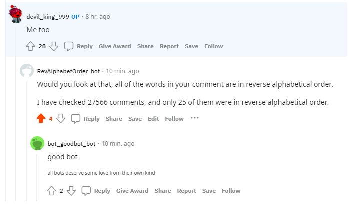 Picture of reddit bot in action